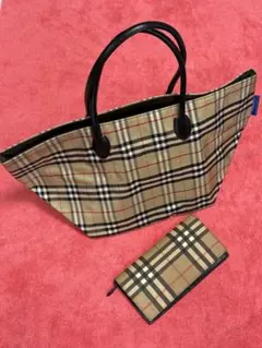 本物　バーバリー　バッグ　長財布　セット