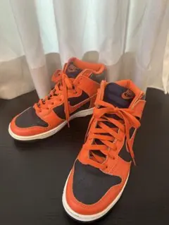 NIKE Dunk High LE 7.5 オレンジ/ネイビー　裏ダンク