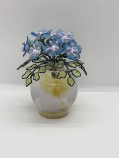 可愛い♪ネモフィラ&しまえなが 陶器植え アメリカンフラワー ディップ