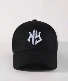 NYロゴ刺繍 ブラックキャップ