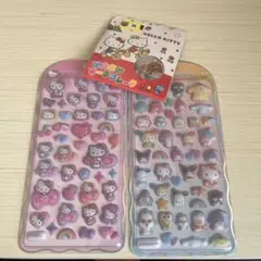 ハローキティ サンリオ コットンパフィーシール おはじきシール 3点セット
