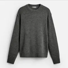 【完売品】ザラ セーター ニット ウール グレー クルーネック Lサイズ 美品