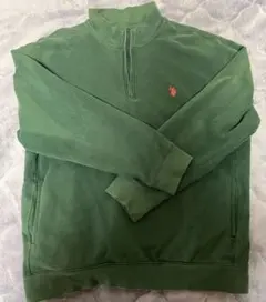 緑色 ハーフジップ トレーナー　POLO
