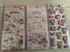 ボンボンドロップシール　キティ（赤・ピンク）＆マシュマロシール　日焼けキティ