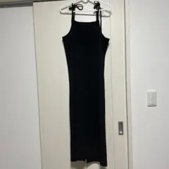 キャミワンピース ブラック ロング丈