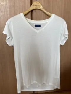 SHIPS Vネック Tシャツ ホワイト 日本製