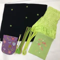 緑やアンティーク着物好きさんに♪和装小物　まとめて　2万のショール　帯締め帯揚げ