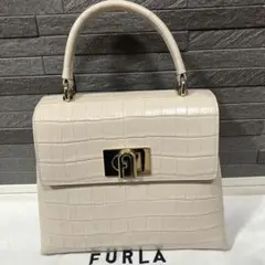 FURLA トップハンドル　ピンクベージュ　ハンドバッグ　ショルダー　2way