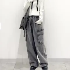 GU カーゴプルオンワイドパンツ ガールズMサイズ