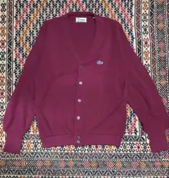 70s〜80s IZOD LACOSTE カーディガン　青ワニ　ヴィンテージ