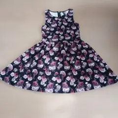 H&M フラワープリント ノースリーブワンピース XS