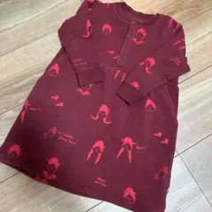 tinycottons ワインレッド ワンピース 90 2Y