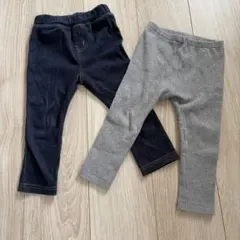 美品保育園　幼稚園　洗い替え　UNIQLO 90cm パンツ デニム風2本セット