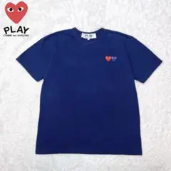 プレイコムデギャルソン 半袖Tシャツ ダブルハート ネイビー Mのサムネイル