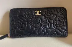 CHANEL カメリア ラウンドファスナー長財布　希少のサムネイル