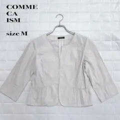 ..COMME CA ISM ノーカラージャケット M ベージュ
