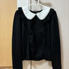 AnkRouge 長袖トップス 黒 パール