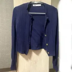 ZARA カーディガン ネイビー