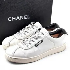 CHANEL ホワイトレザー スニーカー 36 23.0センチ - メルカリ