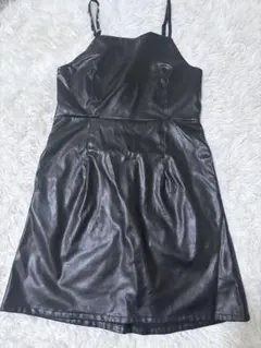 ブラック キャミワンピース ギャザー