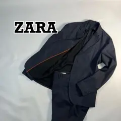 ZARA ザラ　トラベルスーツ　カジュアル　セットアップ　ネイビー　ストレッチ