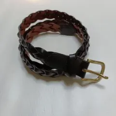 編み込みベルト ブラウン ブラック