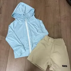 【未使用】PETIT MAINフード付きラッシュガードと水陸両用パンツセット80