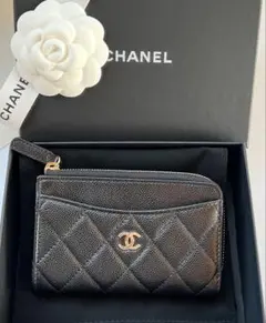 新品　シャネル　クラシック カードケース　キャビアスキン　フラグメントケース