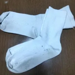 レディース　靴下　中古　2足　掃除用　臭い・汚れあり　スクールソックス　白