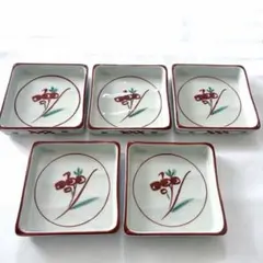 たち吉　花柄四角小皿5枚セット