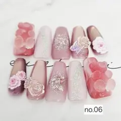 no.06ハンドメイド　クリスマスネイルチップ