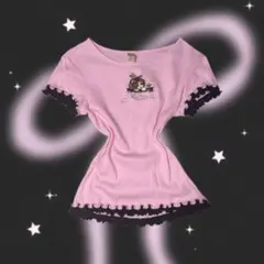 y2k 00s coquetteフェアリー 姫ギャル ロリ レースピンクフリル