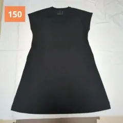 無印良品　黒　キッズ　涼感ＵＶカットフレンチスリーブワンピース　150のサムネイル