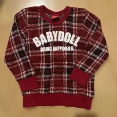 BABYDOLL 赤 チェック柄 セーター 100cm