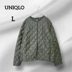 ユニクロ　パフテックキルティングジャケット　ダウン　中綿　オリーブ色　L