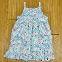 ハンドメイド 和柄 ワンピース 100サイズ 綿リップル お揃いマスク付き