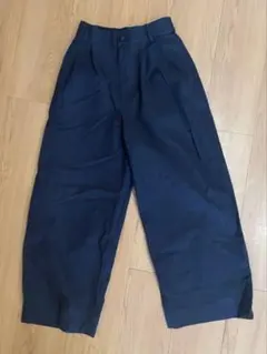 UNITED ARROWSレディース　タックパンツ　ネイビー　34