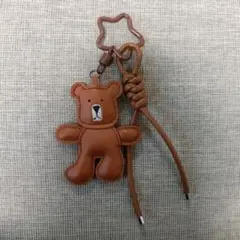 じゃらじゃらキーホルダー チャーム パラコード くま ブラウン