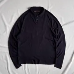 90s PERRY ELLIS bamboo mix knit poloのサムネイル