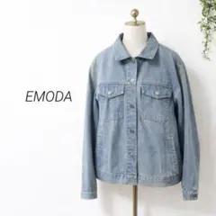 EMODA エモダ　美品　デニムジャケット　コットン混　ライトブルー　M〜L