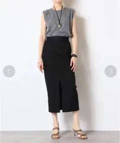 ドゥーズィエムクラス stretch twill タイトスカート リネン混 38
