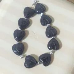 天然色　ブラックオニキス　ハート