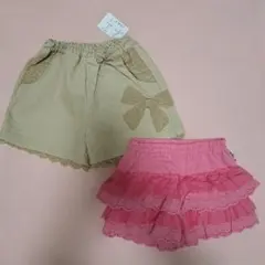 Sale【新品】リボン付きベージュショートパンツ他 80のサムネイル