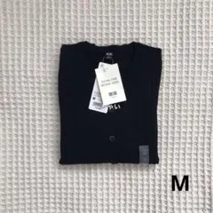 UNIQLO メリノリブクルーネックショートカーディガン　ブラック