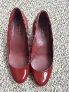 GUCCI バーガンディ ハイヒールパンプス