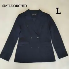 美品☆スマイルオーキッドSMILE ORCHID ダブル ジャケット Lネイビーのサムネイル
