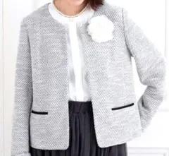 SHOO LA RUE ノーカラージャケット ホワイト系LL