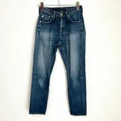 ◆アメリカンホリック　カジュアル　デニムパンツ　色落ち加工　綿100　ブルー　Sのサムネイル