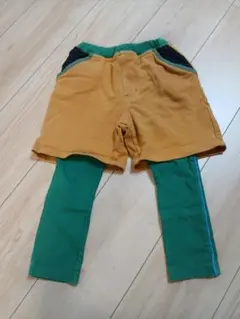 キッズ レイヤード風 ハーフパンツ スパッツ付き