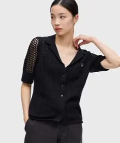 フレッドペリー ブラック メッシュニット 半袖